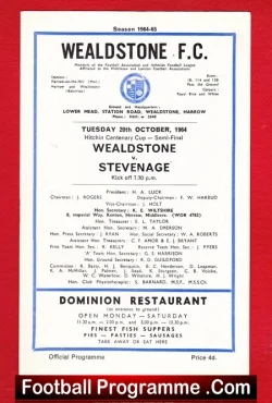 Wealdstone v Stevenage 1964 – Semi Final
