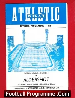 Wigan Athletic v Aldershot 1978