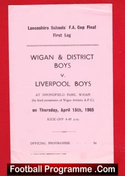 Wigan Boys v Liverpool Boys 1965 – Springfield Park