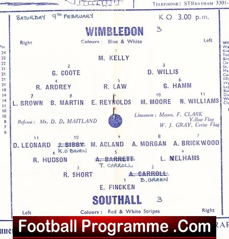 Wimbledon v Southall 1963 - FA Amateur Cup