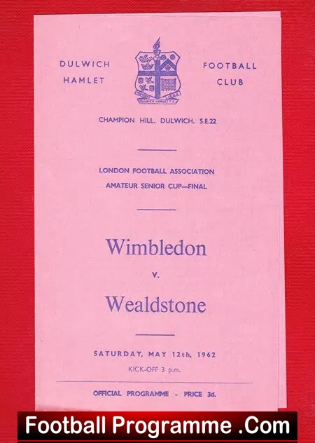 Wimbledon v Wealdstone 1962 – Amateur Cup Final