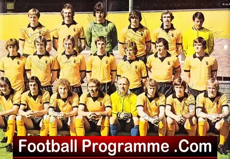 Wolves Football Team Multi Signed Autographed Picture 1970s