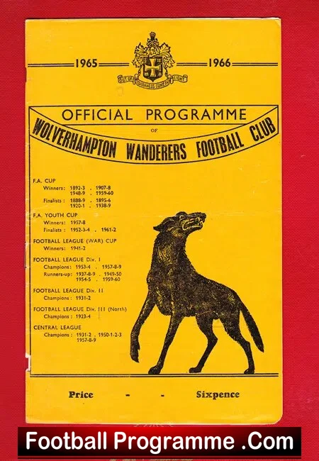 Wolves Wolverhampton v Coventry City 1966