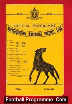 Wolves Wolverhampton v Coventry City 1966 - football programme
