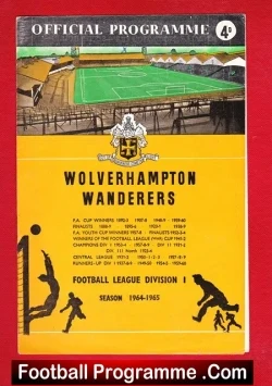 Wolves Wolverhampton v Manchester United 1965 - football programme