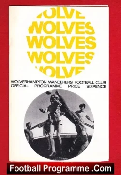Wolves Wolverhampton v Nottingham Forest 1968 - football programme