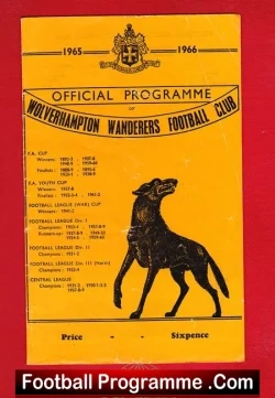 Wolves Wolverhampton v Sheffield United 1966 - football programme