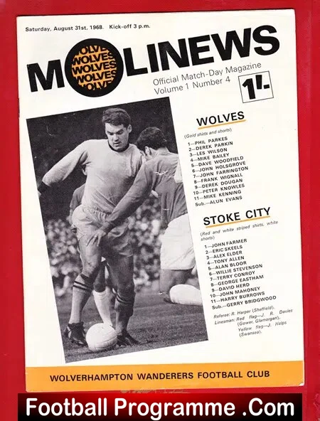 Wolves Wolverhampton v Stoke City 1968
