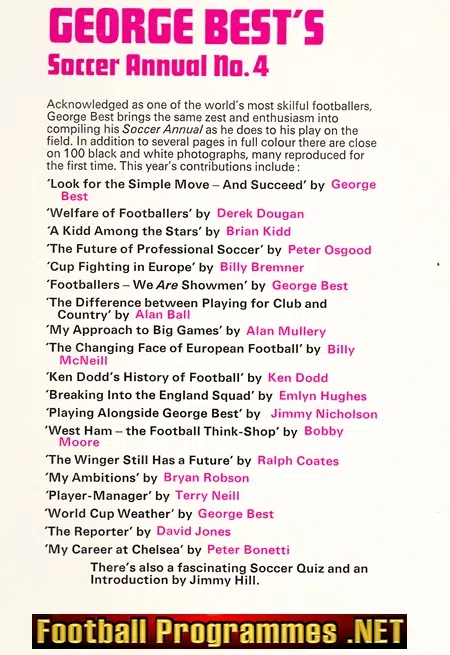 George Best Football Soccer Annual 1971 - Number 4