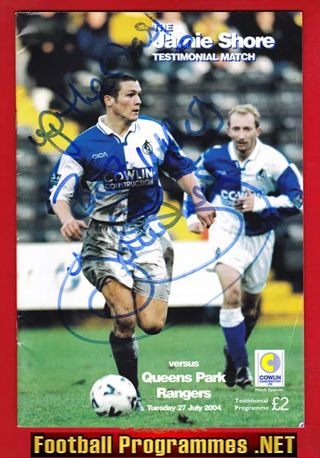 Jamie Shore Testimonial Benefit Match Bristol Rovers - SIGNED