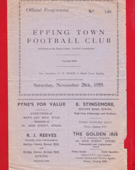 Epping Town v Tilbury 1959