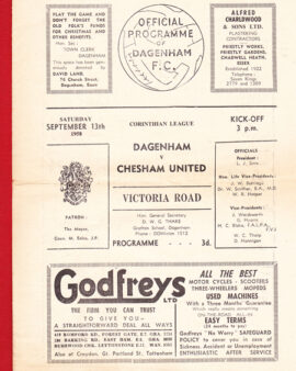 Dagenham v Chesham United 1958