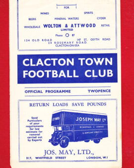 Clacton Town v Harwich Parkeston 1949 – Eastern Counties League