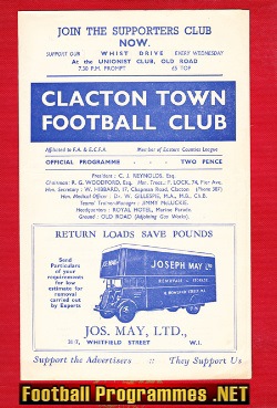 Clacton Town v Rowhedge Shipyard 1949 – Brightlinsea Charity