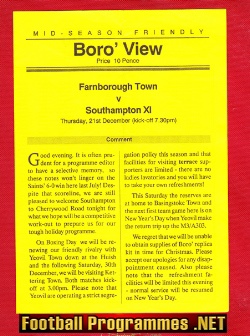 Farnborough Town v Southampton 1989 – Opening Of New Floodlights