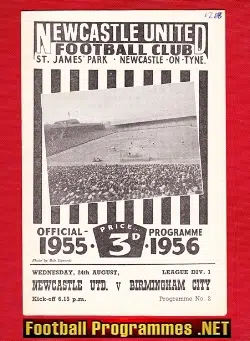 Newcastle United v Birmingham City 1955