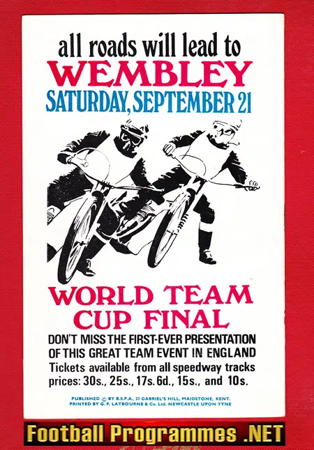World Championship British Speedway Final 1968 – Wimbledon