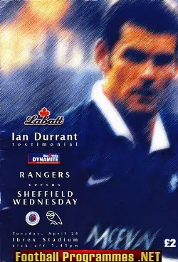 Ian Durrant Testimonial Benefit Match Glasgow Rangers SIGNED