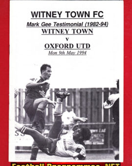 Mark Gee Testimonial Benefit Match Witney Town 1994 Signed