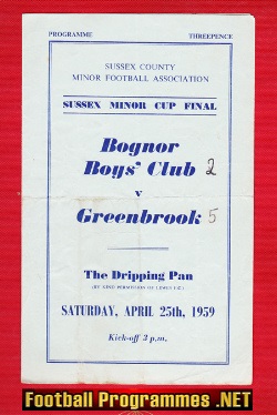 Bognor Boys Club v Greenbrook 1959 – Sussex Minor Cup Final