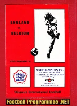 England Ladies v Belgium 1978 – Women’s International Football 1970s