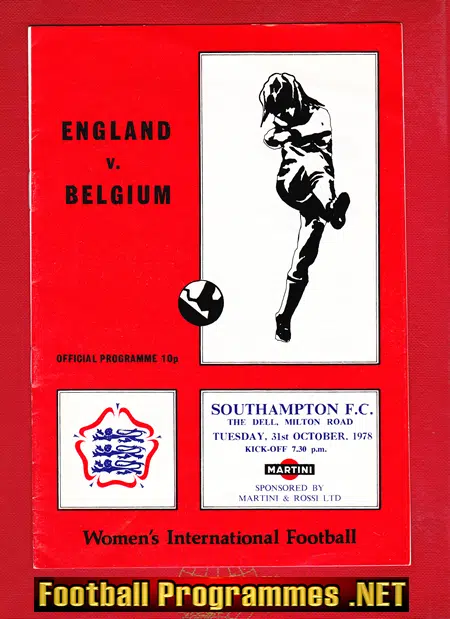 England Ladies v Belgium 1978 – Women’s International Football 1970s