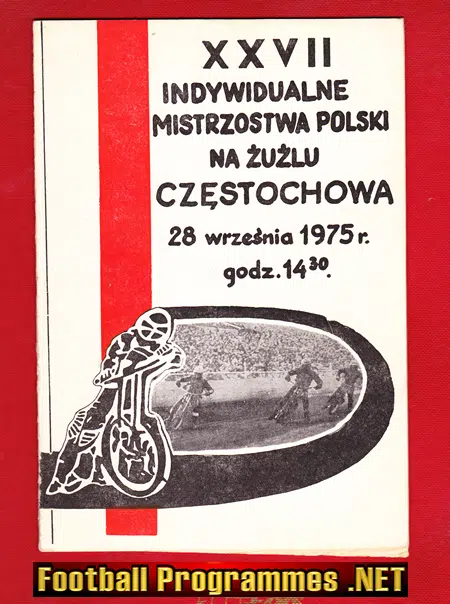 Poland Speedway Programme Czestochowa 1975 - Polski