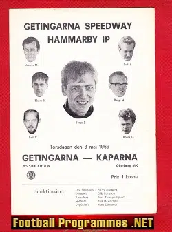 Sweden Speedway Programme Getingarna 1969 - Kaparna