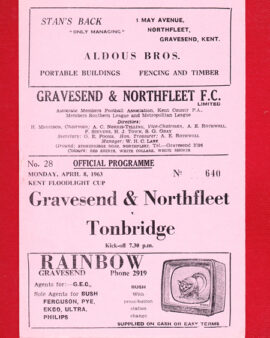 Gravesend Northfleet v Tonbridge 1963 – Kent Cup
