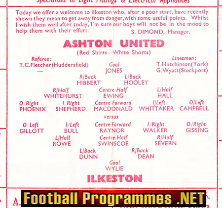 Ashton United v Ilkeston Town 1965