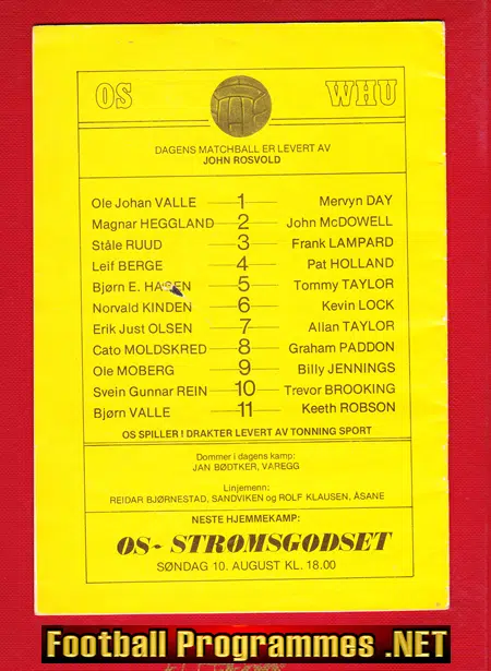 OS Idrettsplass v West Ham United 1975 - Norway Friendly Match