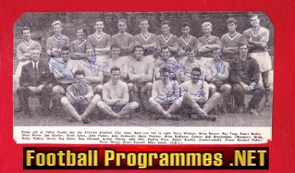 Bradford City Football Team Picture Multi Autographed 1963 1964