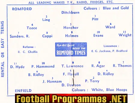 Romford v Enfield 1960 - FA Cup