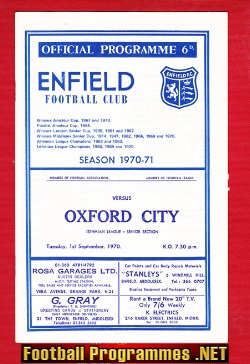 Enfield v Oxford City 1970