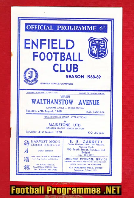 Enfield v Walthamstow Avenue 1968