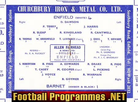 Enfield v Barnet 1962 - to clear