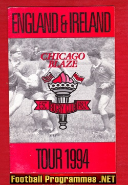 Chicago Blaze Rugby Club Tour v England + Ireland 1994