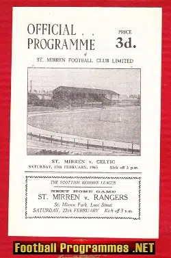 St Mirren v Glasgow Celtic 1965 – Scottish Football