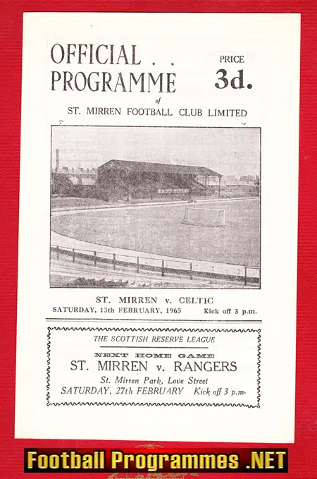 St Mirren v Glasgow Celtic 1965 – Scottish Football