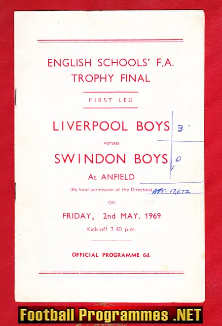 Liverpool Boys v Swindon Boys 1969 - Schoolboys Trophy Cup Final