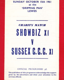 Showbiz v Sussex CCC 1961 – Charity Football Match Sean Connery
