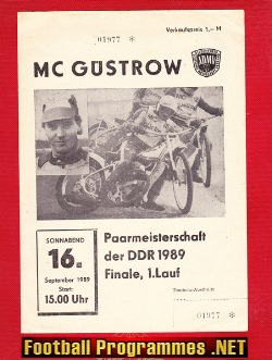Germany Gustrow Speedway Programme 1989 – Final