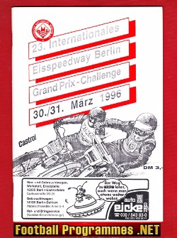 Germany Berlin Speedway Programme Grand Prix 1996 + Ticket