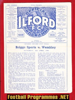 Briggs Sports v Wembley 1956 – Senior Cup Final at Ilford FC