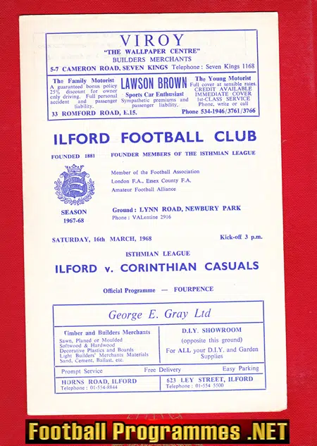 Ilford v Corinthian Casuals 1968
