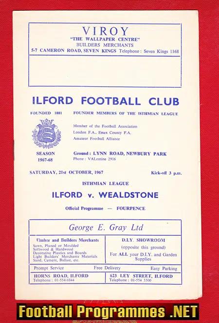 Ilford v Wealdstone 1967