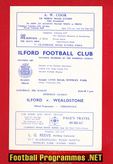 Ilford v Wealdstone 1964