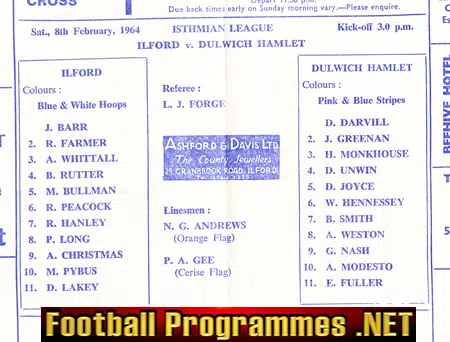 Ilford v Dulwich Hamlet 1964