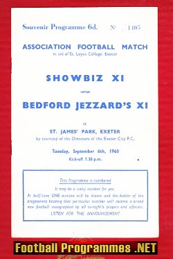 Bedford Jezzard X1 v Showbiz X1 1960 – Exeter Sean Connery