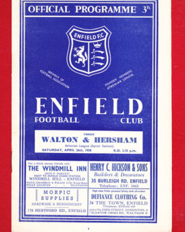 Enfield v Walton Hersham 1958
